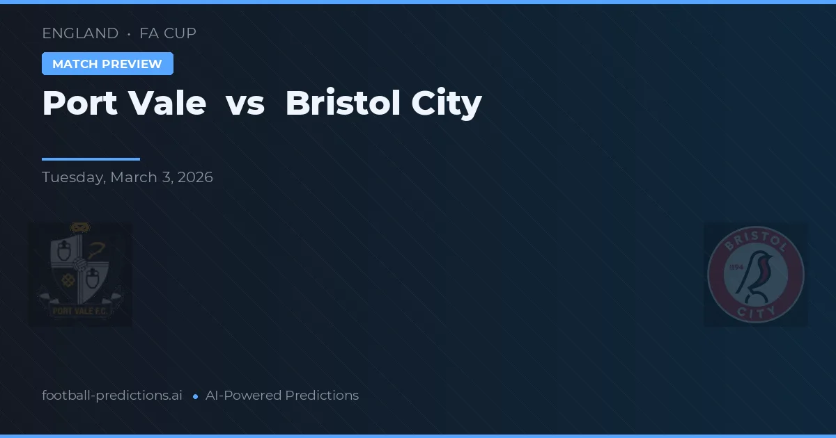 Port Vale vs Bristol City — prognóstico e prévia do jogo
