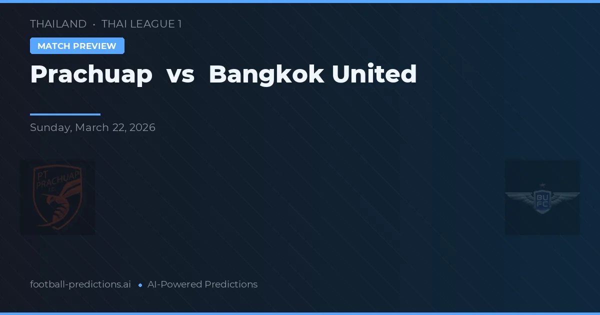 Prachuap vs Bangkok United — prognóstico e prévia do jogo