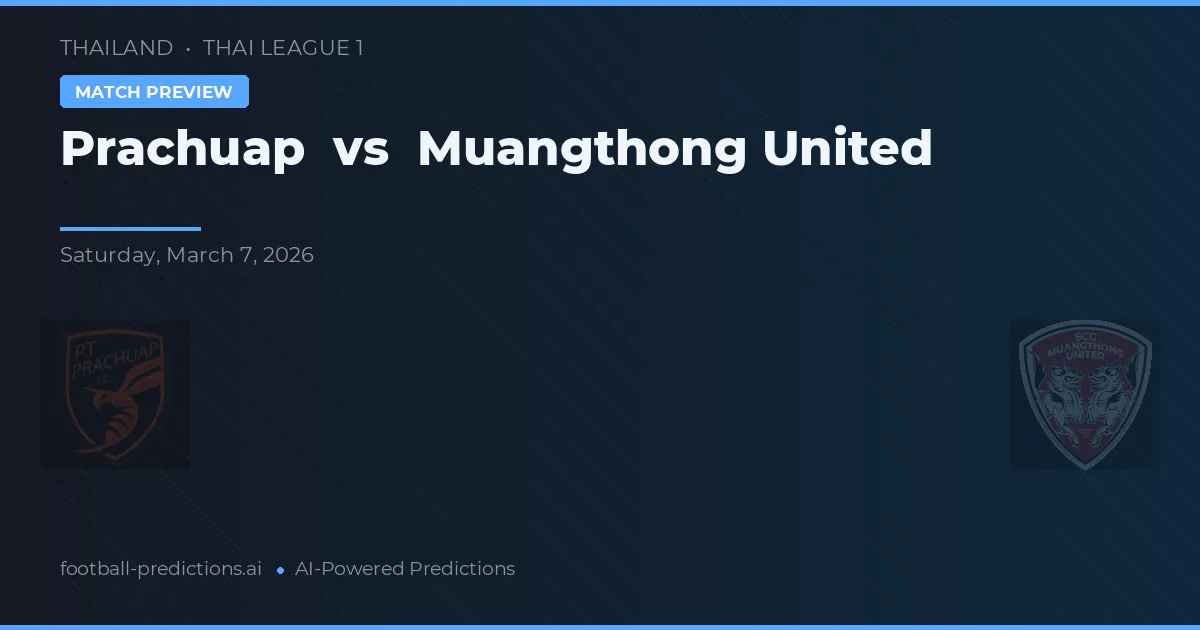 Prachuap vs Muangthong United — prognóstico e prévia do jogo