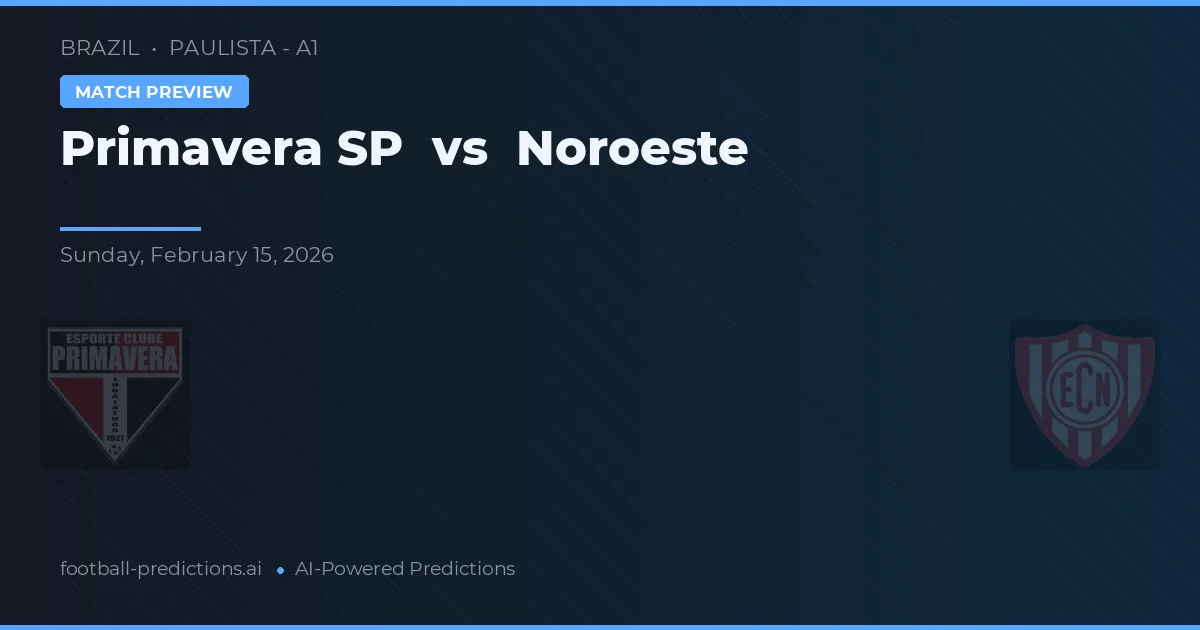 Primavera SP vs Noroeste — prognóstico e prévia do jogo