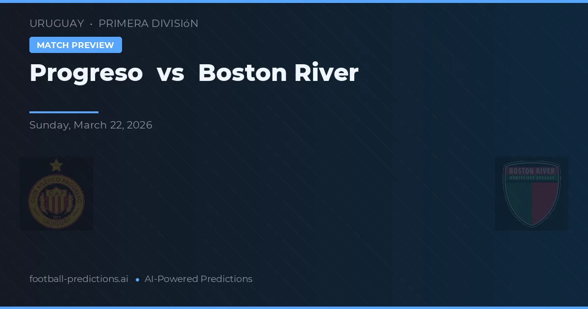 Progreso vs Boston River — prognóstico e prévia do jogo