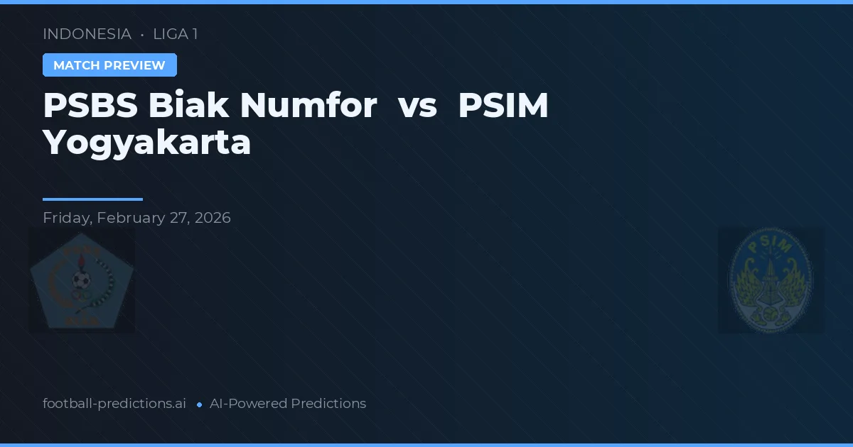 PSBS Biak Numfor vs PSIM Yogyakarta — prognóstico e prévia do jogo