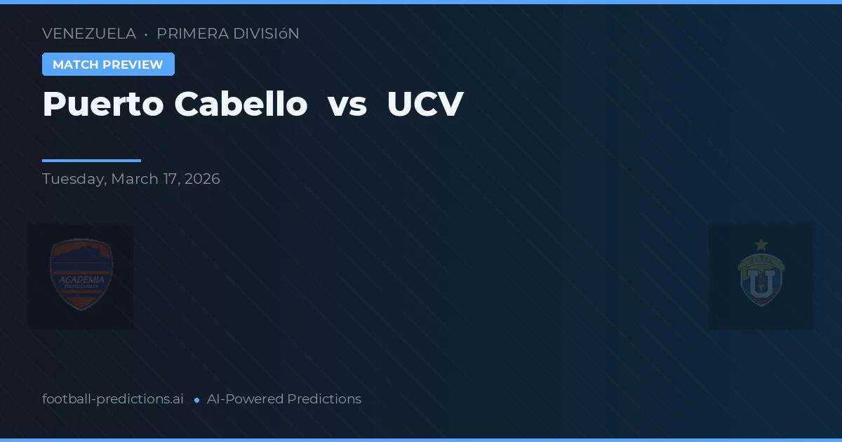 Puerto Cabello vs UCV — prognóstico e prévia do jogo
