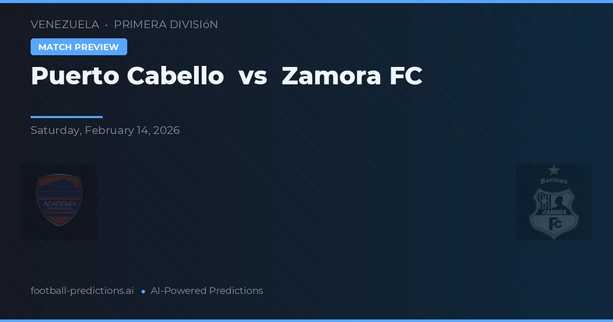 Puerto Cabello vs Zamora FC — prognóstico e prévia do jogo