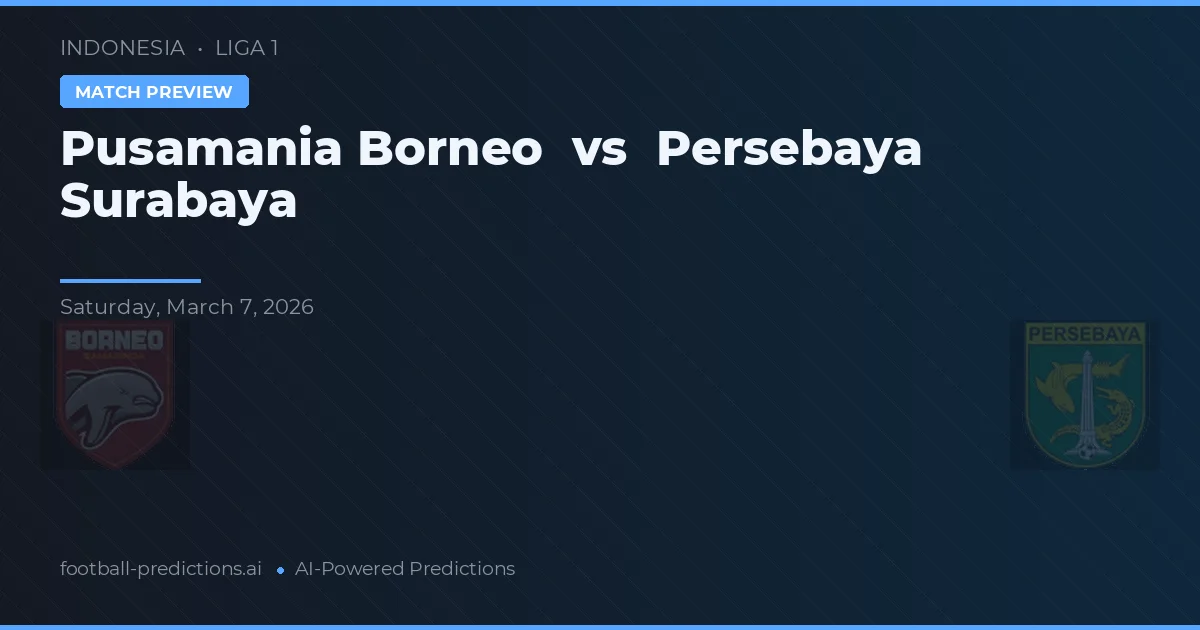Pusamania Borneo vs Persebaya Surabaya — prognóstico e prévia do jogo