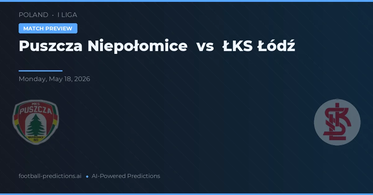 Puszcza Niepołomice vs ŁKS Łódź — prognóstico e prévia do jogo