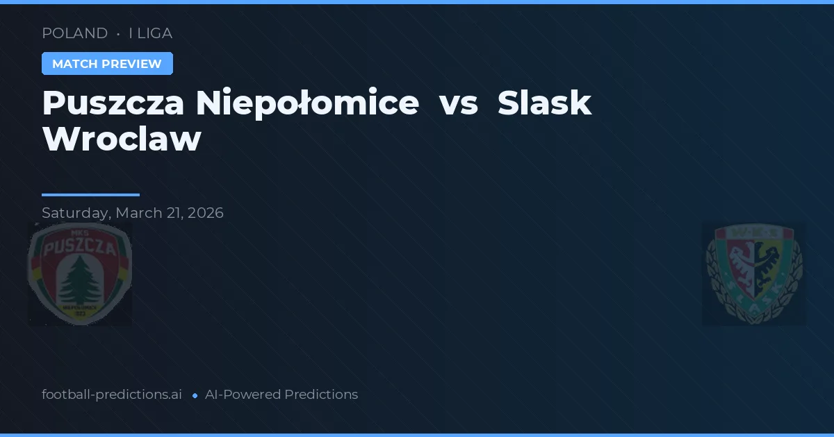 Puszcza Niepołomice vs Śląsk Wrocław — prognóstico e prévia do jogo