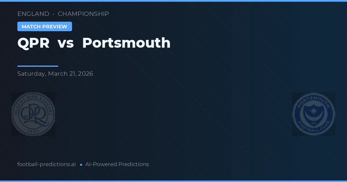 QPR vs Portsmouth — prognóstico e prévia do jogo