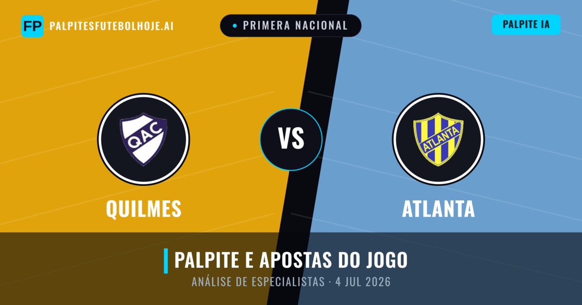 Quilmes vs Atlanta — prognóstico e prévia do jogo
