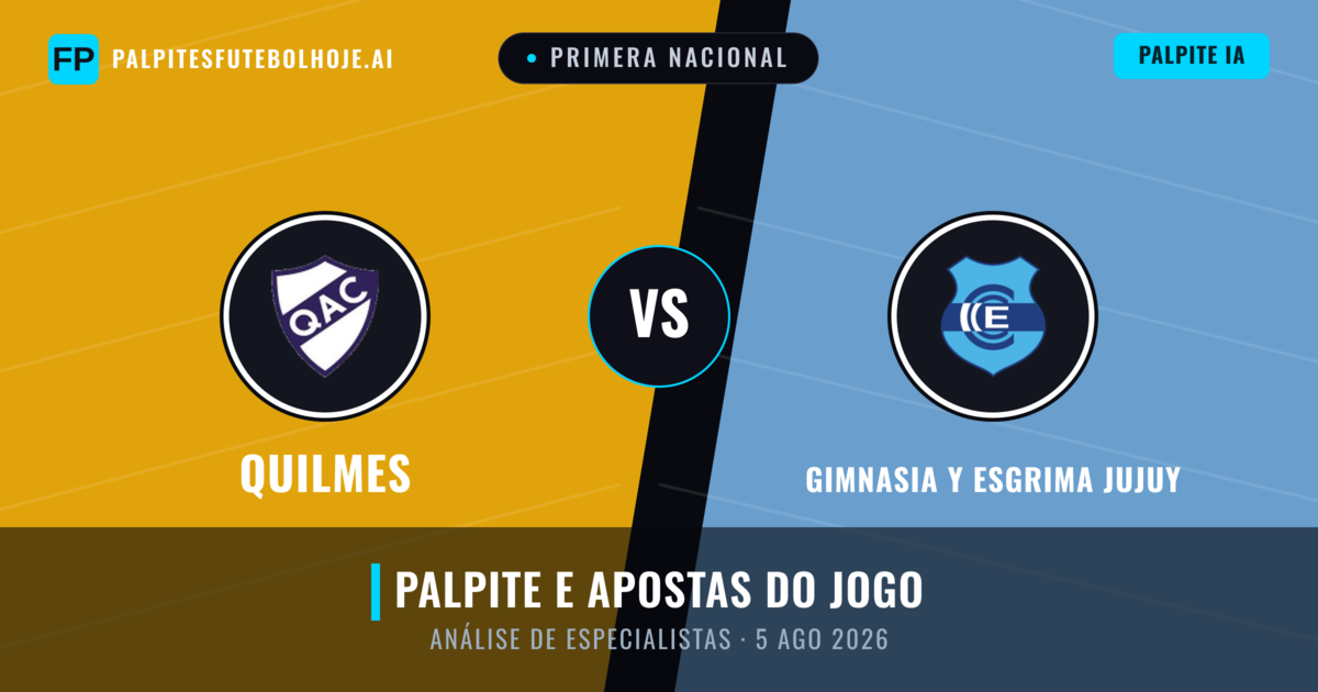 Quilmes vs Gimnasia y Esgrima Jujuy — prognóstico e prévia do jogo