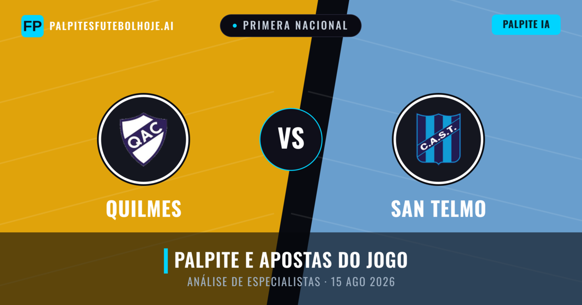 Quilmes vs San Telmo — prognóstico e prévia do jogo