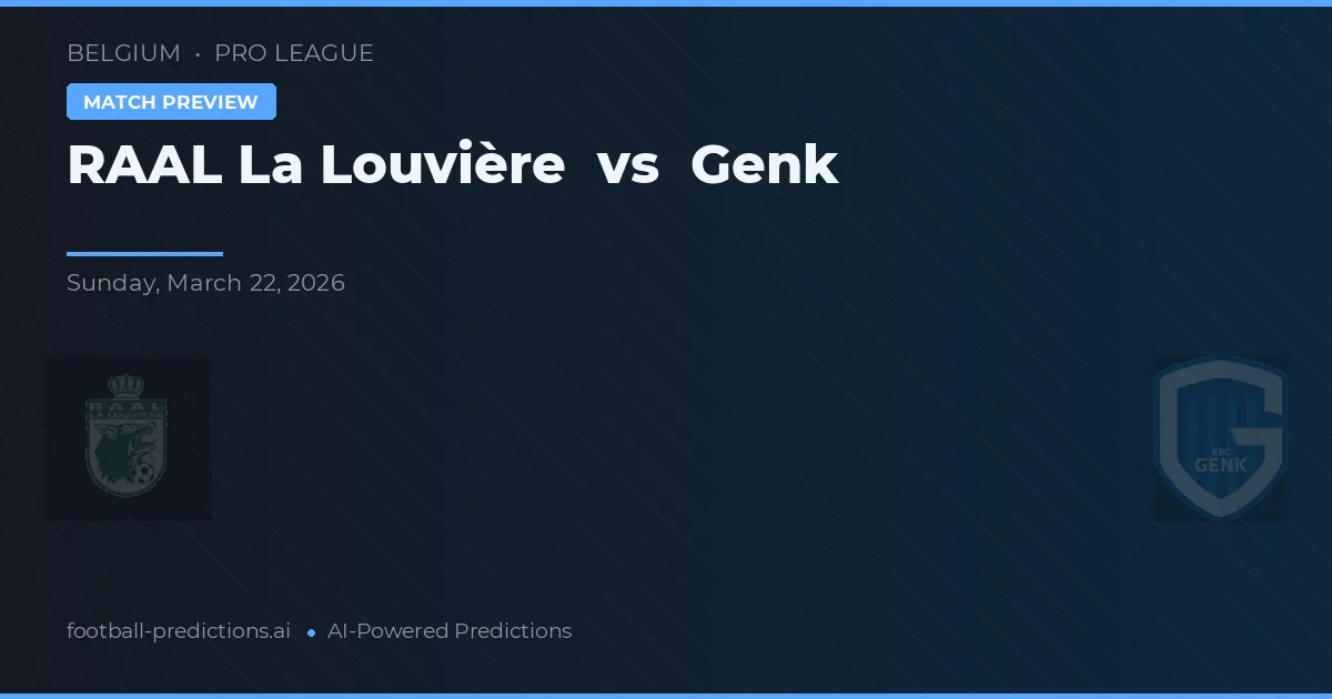 R.A.A.L. La Louvière vs Genk — prognóstico e prévia do jogo