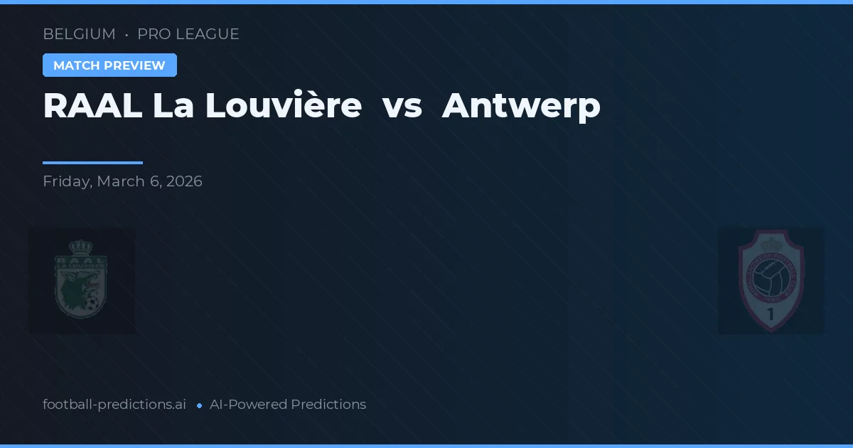 R.A.A.L. La Louvière vs Antuérpia — prognóstico e prévia do jogo