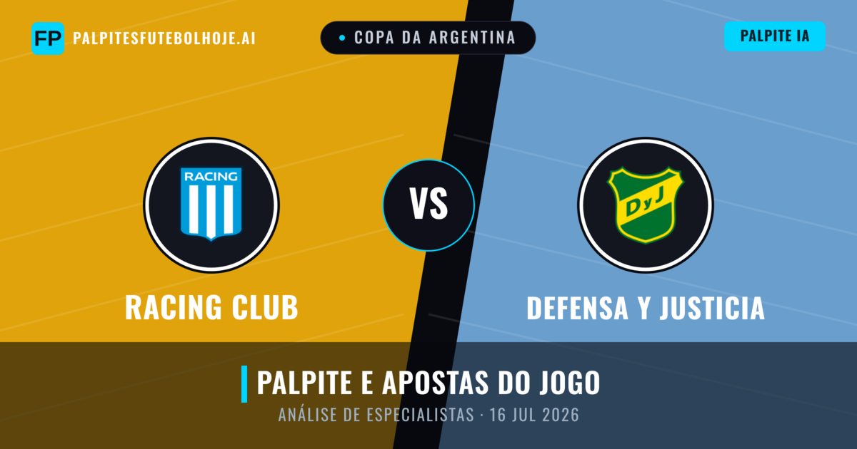 Racing Club vs Defensa y Justicia — prognóstico e prévia do jogo