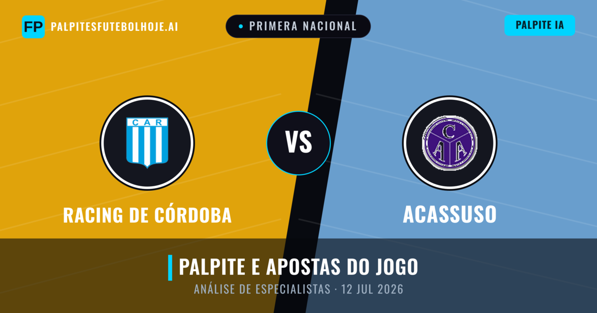 Racing de Córdoba vs Acassuso — prognóstico e prévia do jogo