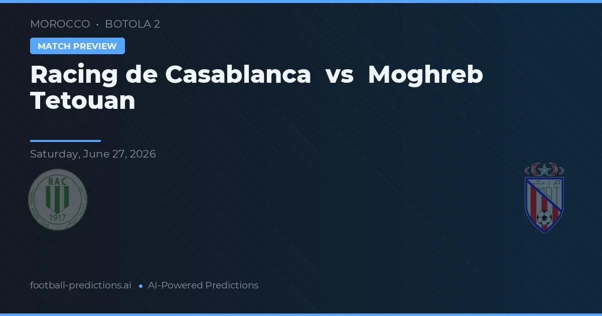 Racing de Casablanca vs Moghreb Tetouan — prognóstico e prévia do jogo