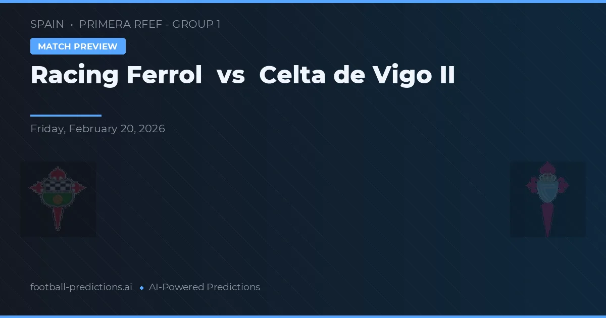Racing de Ferrol vs Celta de Vigo B — prognóstico e prévia do jogo