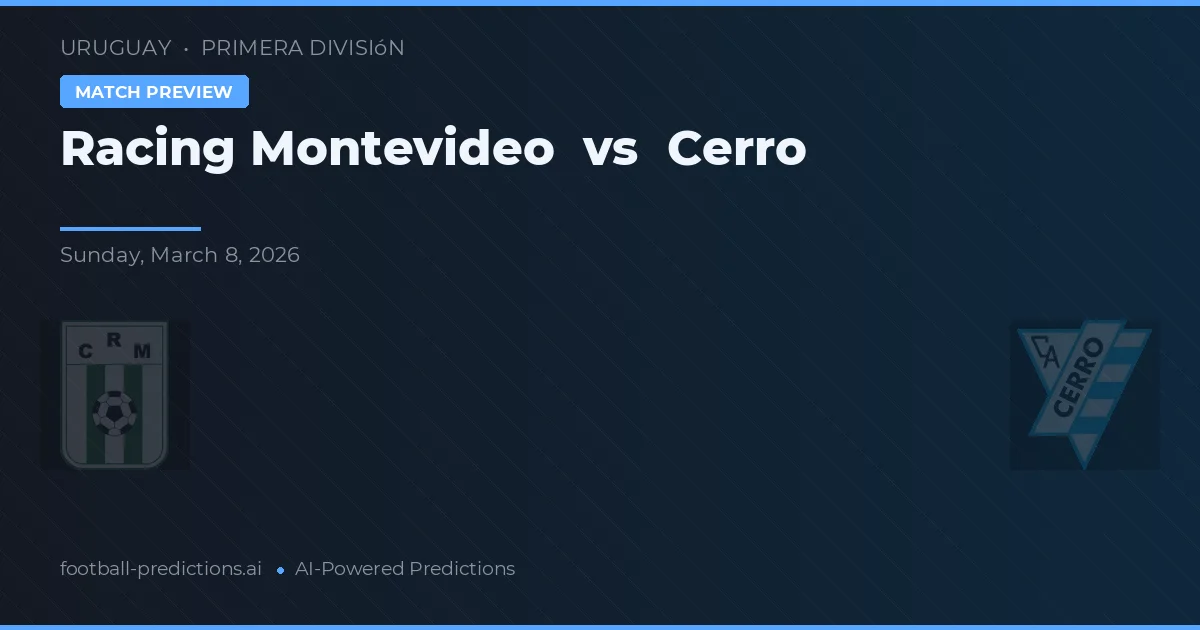 Racing Montevideo vs Cerro — prognóstico e prévia do jogo