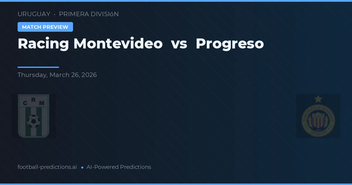 Racing Montevideo vs Progreso — prognóstico e prévia do jogo