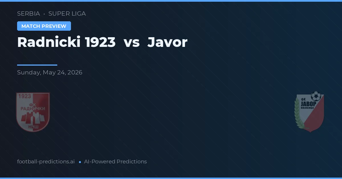 Radnički 1923 vs Javor — prognóstico e prévia do jogo