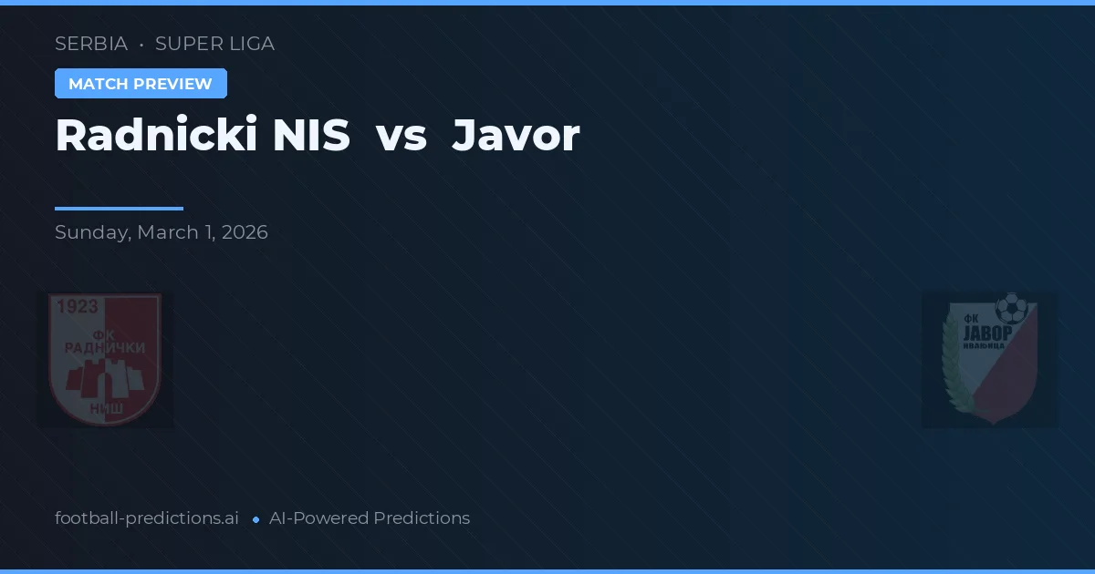 Radnički Niš vs Javor — prognóstico e prévia do jogo