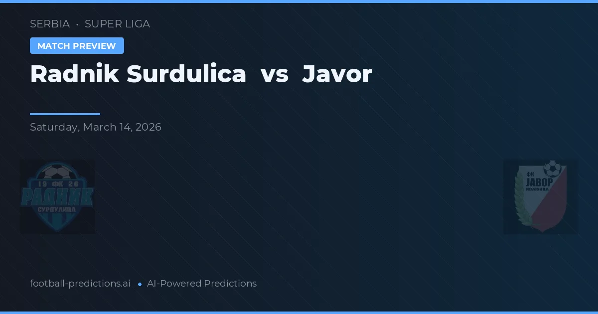 Radnik Surdulica vs Javor — prognóstico e prévia do jogo