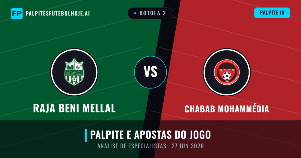 Raja Beni Mellal vs Chabab Mohammédia — prognóstico e prévia do jogo