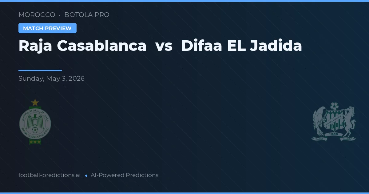 Raja Casablanca vs Difaa EL Jadida — prognóstico e prévia do jogo