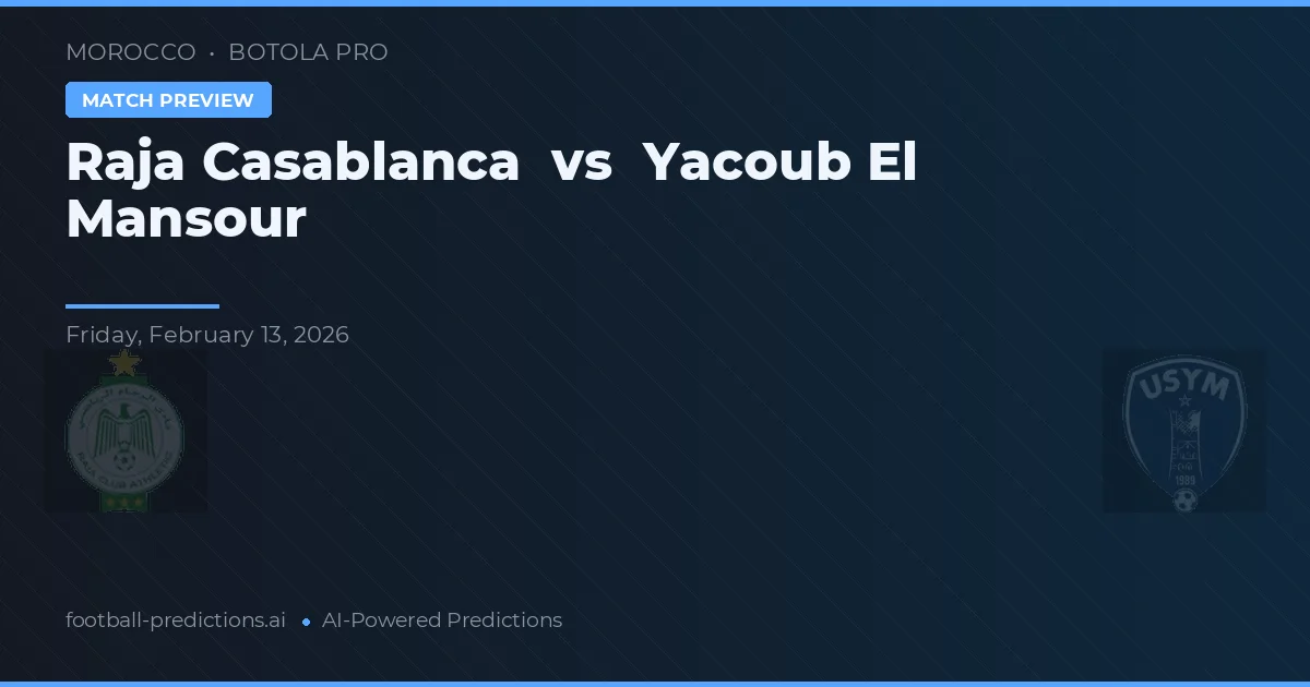 Raja Casablanca vs Yacoub El Mansour — prognóstico e prévia do jogo