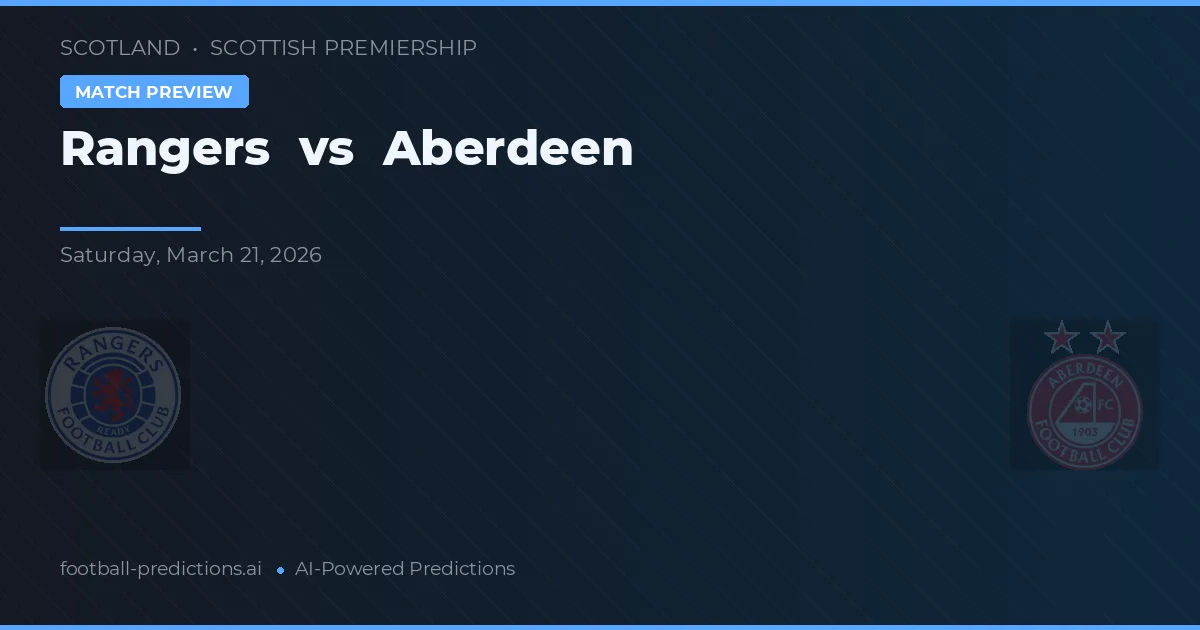 Rangers vs Aberdeen — prognóstico e prévia do jogo