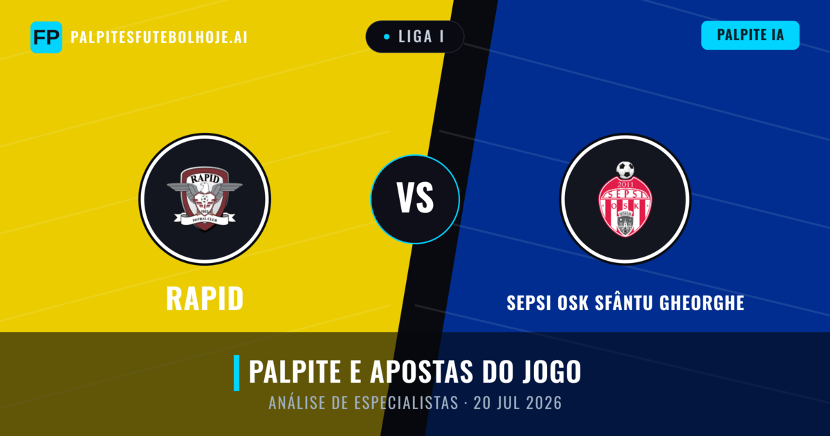 Rapid vs Sepsi OSK Sfântu Gheorghe — prognóstico e prévia do jogo
