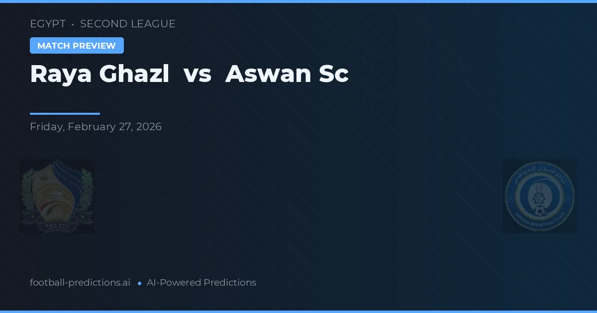 Raya Ghazl vs Aswan SC — prognóstico e prévia do jogo