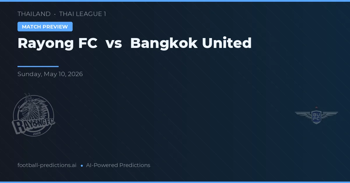 Rayong FC vs Bangkok United — prognóstico e prévia do jogo