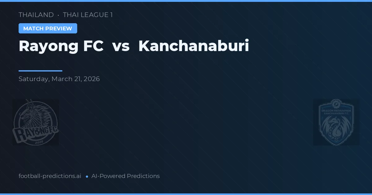 Rayong FC vs Kanchanaburi — prognóstico e prévia do jogo