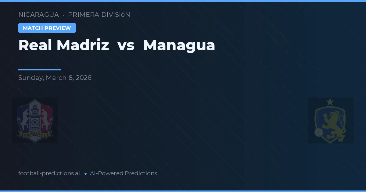 Real Madriz vs Managua — prognóstico e prévia do jogo
