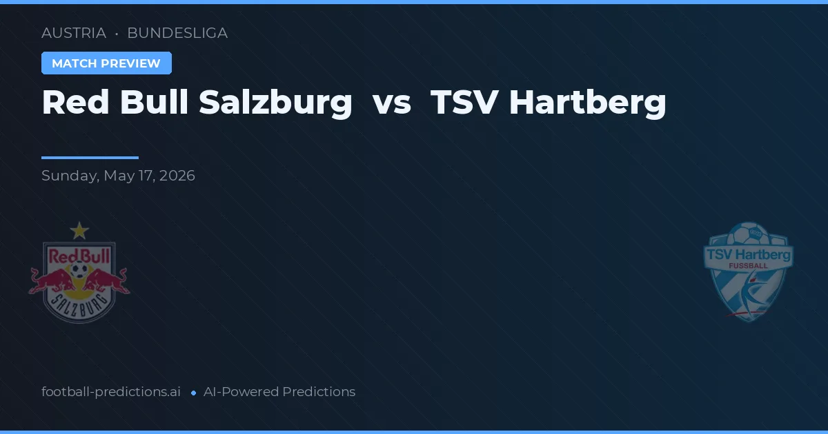 Red Bull Salzburgo vs TSV Hartberg — prognóstico e prévia do jogo