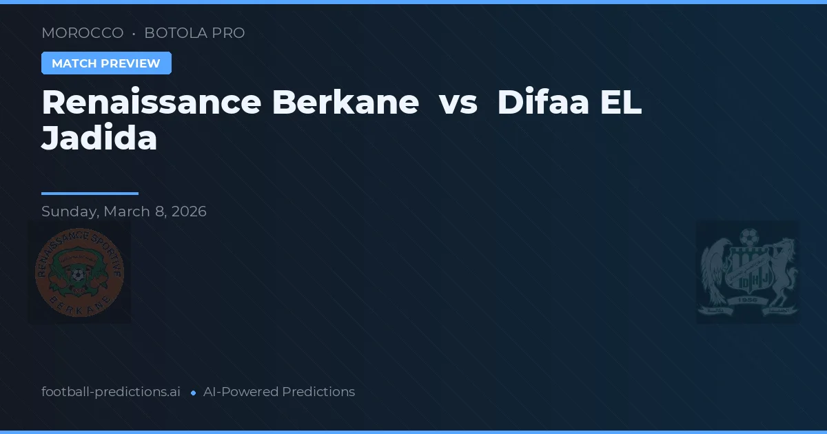 Renaissance Berkane vs Difaa EL Jadida — prognóstico e prévia do jogo