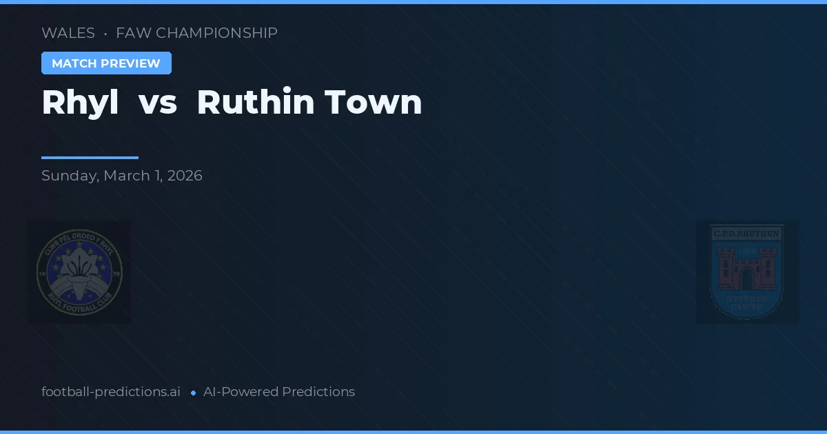 Rhyl vs Ruthin Town — prognóstico e prévia do jogo
