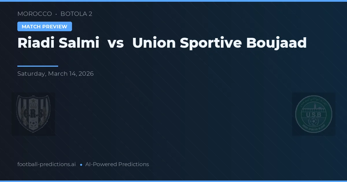 Riadi Salmi vs União Sportive Boujaad — prognóstico e prévia do jogo