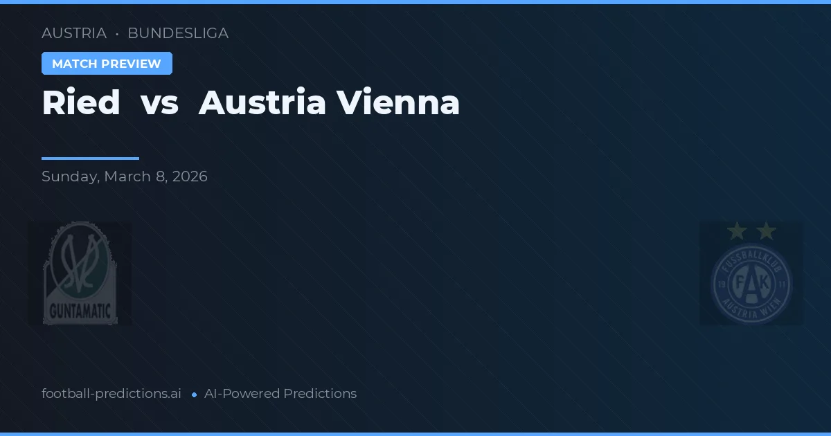 Ried vs Áustria Viena — prognóstico e prévia do jogo