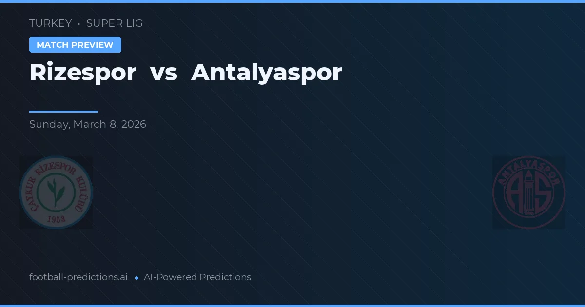 Rizespor vs Antalyaspor — prognóstico e prévia do jogo