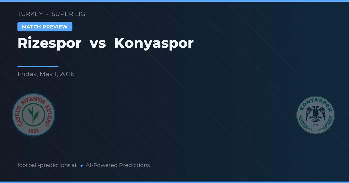 Rizespor vs Konyaspor — prognóstico e prévia do jogo