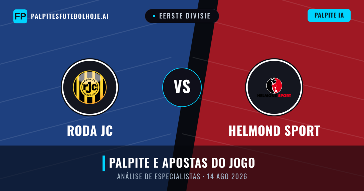 Roda JC vs Helmond Sport — prognóstico e prévia do jogo