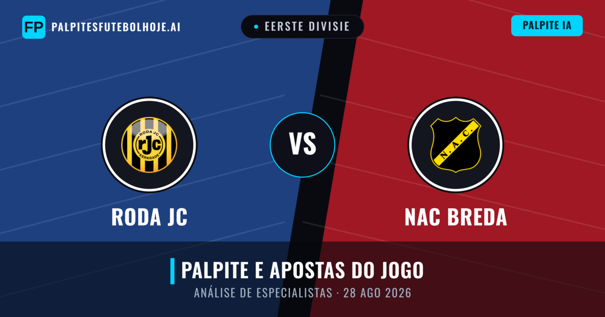 Roda JC vs NAC Breda — prognóstico e prévia do jogo