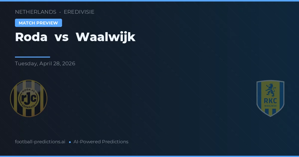 Roda JC vs Waalwijk — prognóstico e prévia do jogo