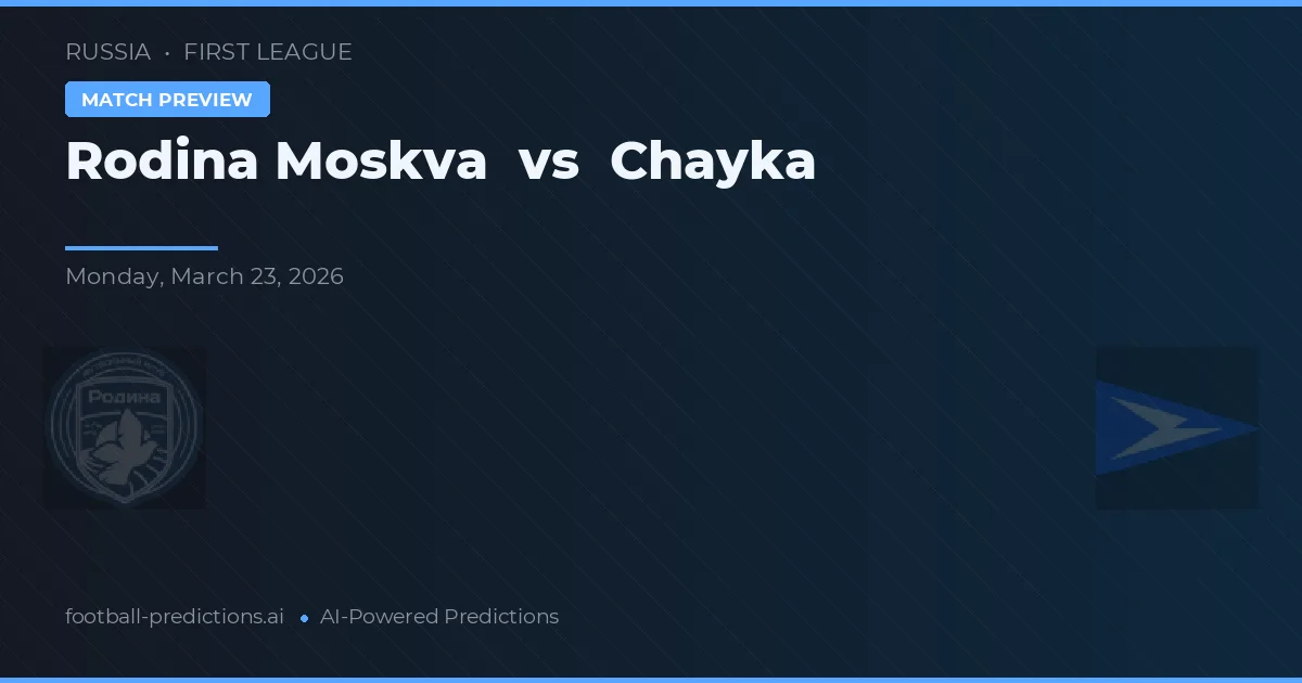 Rodina Moskva vs Chayka — prognóstico e prévia do jogo