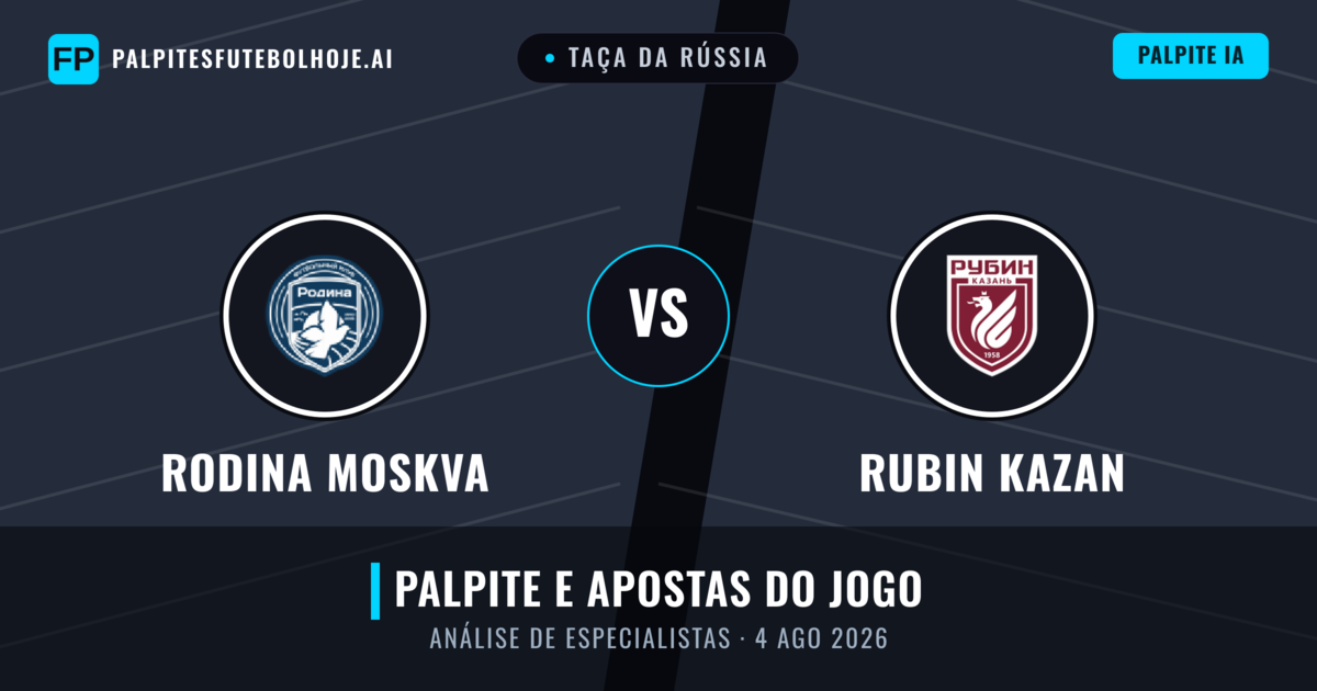 Rodina Moskva vs Rubin Kazan — prognóstico e prévia do jogo