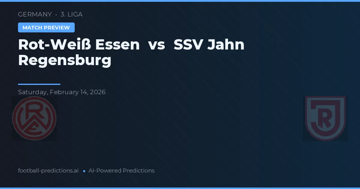Rot-Weiß Essen vs Jahn Regensburg — prognóstico e prévia do jogo