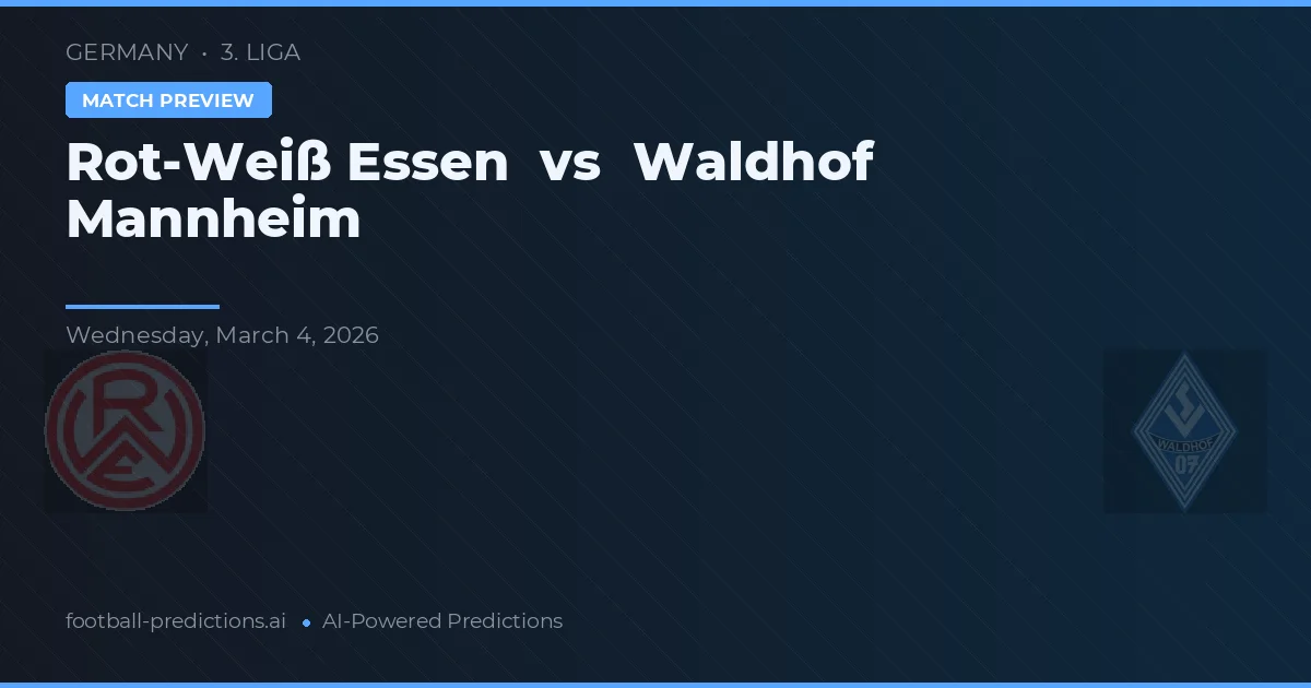 Rot-Weiß Essen vs Waldhof Mannheim — prognóstico e prévia do jogo