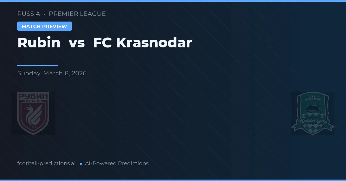 Rubin Kazan vs FC Krasnodar — prognóstico e prévia do jogo